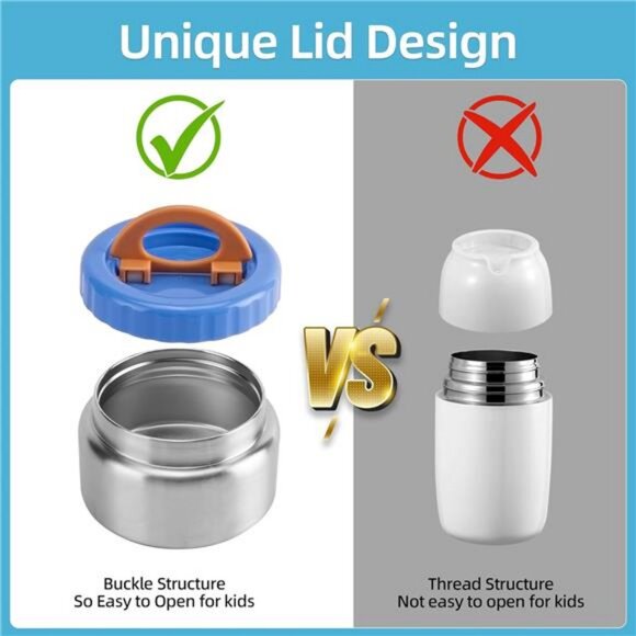 Bento Lunch Box for Kids With 8oz Soup Thermo,Leak-proof Lunch Containers - Picture 3 of 8